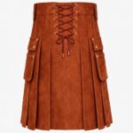Brown Suede Leather Kilt