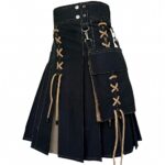 Handmade Black & Khaki Hybrid Utility Kilt