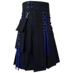 Black & Blue Hybrid Utility Kilt for Men