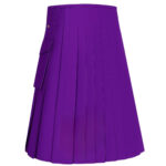 Solid Purple Cotton Utility Kilt