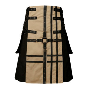 Black & Khaki Gothic Utility Kilt