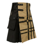 Black & Khaki Gothic Utility Kilt 3