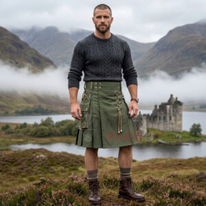 Olive Green Utility Kilt