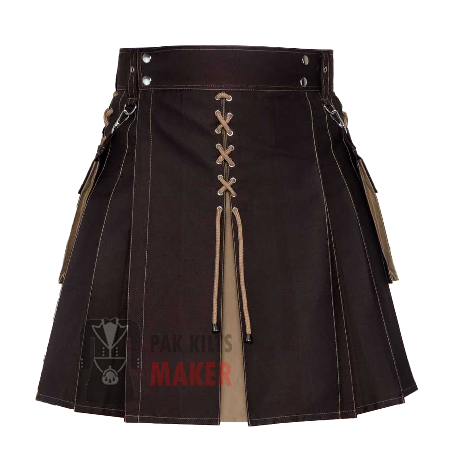 Brown & Khaki Utility Kilt