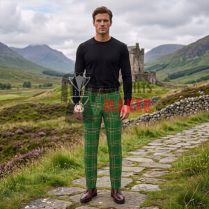 Irish National Tartan Slim Fit Pants for Men